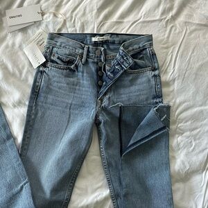 GRLFRND 24 flare high-waisted split boot jean